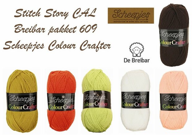 Stitch Story CAL Breibar pakket 609 Scheepjes Colour Crafter incl een Scheepjes label.