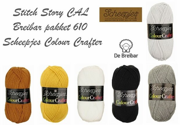 Stitch Story CAL Breibar pakket 610 Scheepjes Colour Crafter incl een Scheepjes label.
