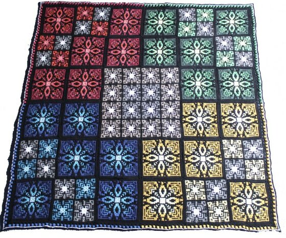The Tibet Tiles crochet blanket Scheepjes Catona - compleet deken haakpakket