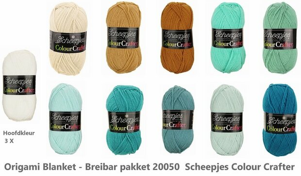 Origami Blanket - Breibar 20050 Scheepjes Colour Crafter compleet garen pakket