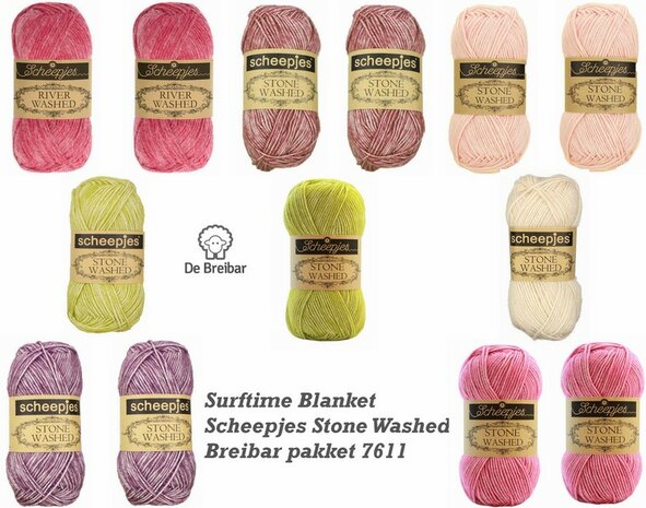 Surftime Blanket van Scheepjes Stone Washed Breibar pakket 7611