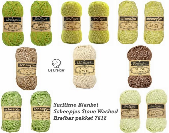 Surftime Blanket van Scheepjes Stone Washed Breibar pakket 7612