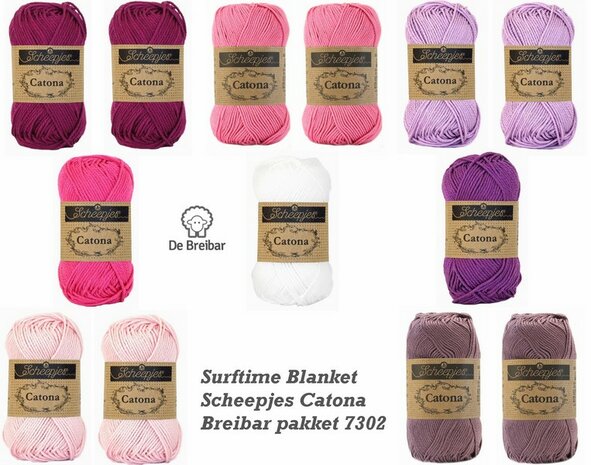 Surftime Blanket van Scheepjes Catona Breibar pakket 7302