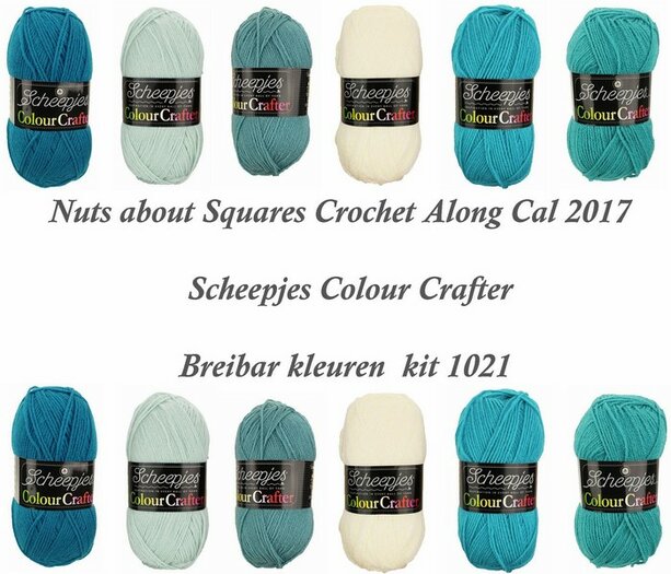 Nuts about Squares Cal 2017 kleuren kit 1021 Scheepjes Colour Crafter