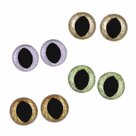 Opry-Glitter-ovale-dierenogen-tweekleurig-8-18mm-assortiment-in-de-kleuren brons goud-lila-en-groen
