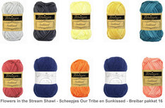 Flowers in the Stream Shawl - Scheepjes Our Tribe en Sunkissed - Breibar pakket 16 + gratis patroon Flowers in the Stream Shawl - Scheepjes Our Tribe en Sunkissed - Breibar pakket 16 + gratis patroon
