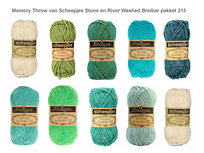 Memory Throw van Scheepjes Stone en River Washed Breibar pakket 213 + gratis patroon Memory Throw van Scheepjes Stone en River Washed Breibar pakket 213 + gratis patroon