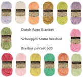 Dutch Rose Blanket Breibar pakket 603 klein model van Scheepjes Stone Washed garen Dutch Rose Blanket Breibar pakket 603 klein model van Scheepjes Stone Washed garen