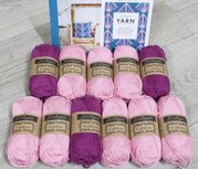 Splayed Geometric Cushion rose en lichtrose van Scheepjes Cahlista + gratis patroon The After Yarn Party 141 Splayed Geometric Cushion rose en lichtrose van Scheepjes Cahlista + gratis patroon The After Yarn Party 141