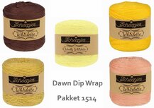 Dawn Dip Wrap van Scheepjes Whirlette en Wooly Whirlette Breibar Pakket 1514 Dawn Dip Wrap van Scheepjes Whirlette en Wooly Whirlette Breibar Pakket 1514