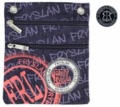Nektasje met Frylân opschrift in de kleur zacht rood, beige en donkerblauw jeans Nektasje met Frylân opschrift in de kleur zacht rood, beige en donkerblauw jeans